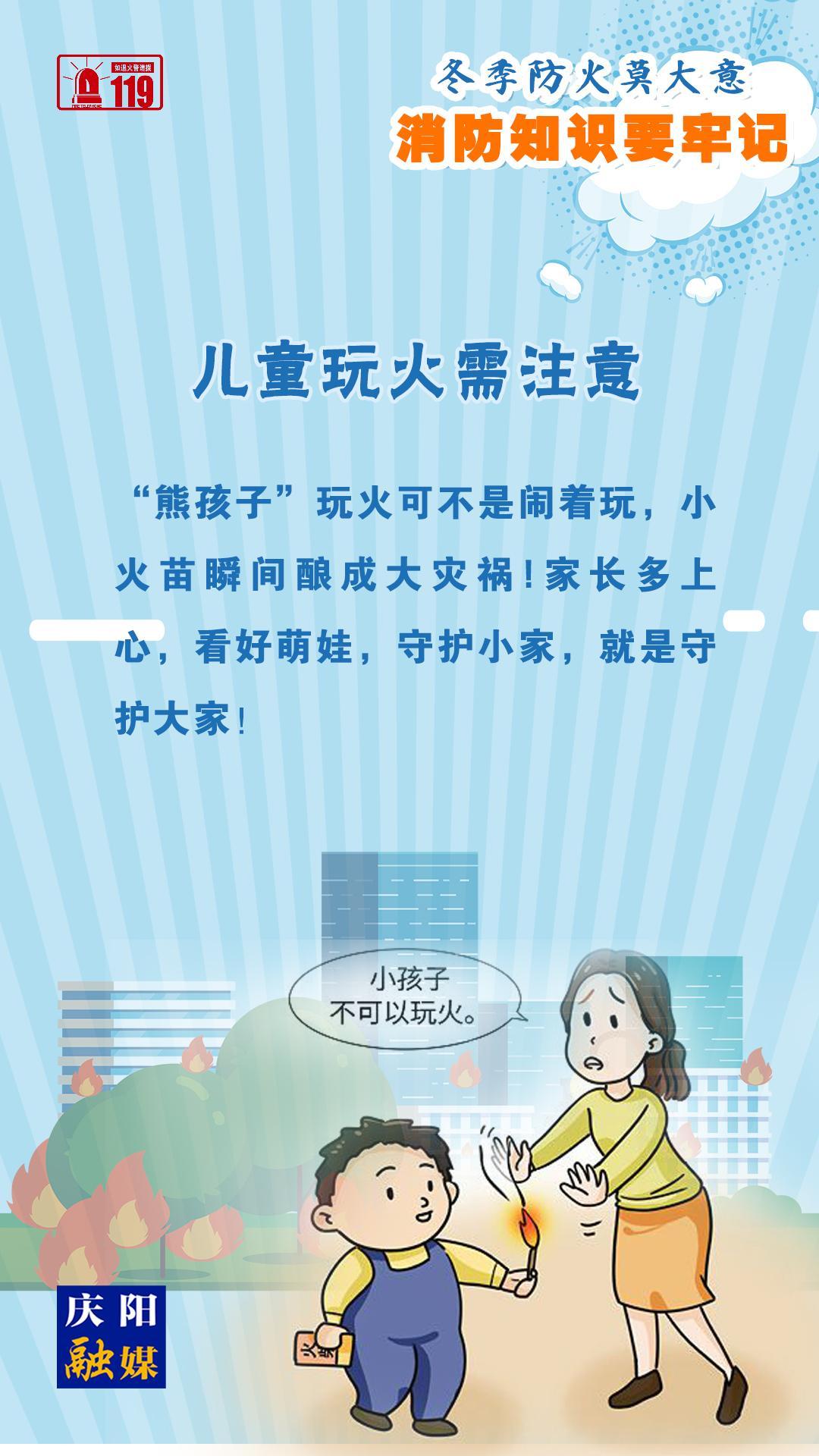 【微海報(bào)】冬季防火莫大意，兒童玩火需注意！