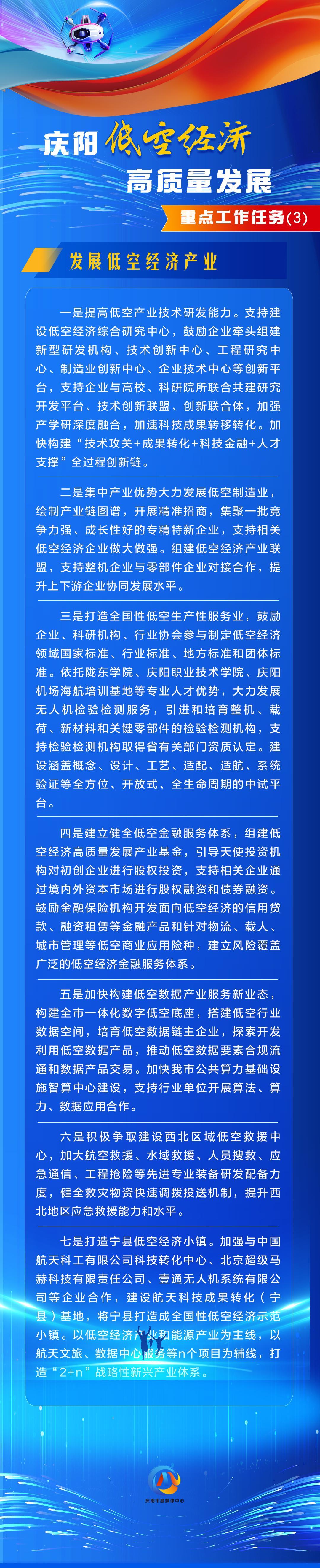 【慶陽低空經濟高質量發展】重點工作任務（3）：發展低空經濟產業