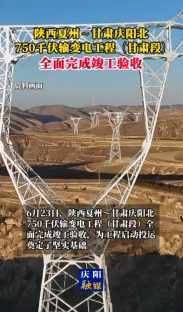 【V視】陜西夏州～甘肅慶陽北750千伏輸變電工程（甘肅段）全面完成竣工驗收